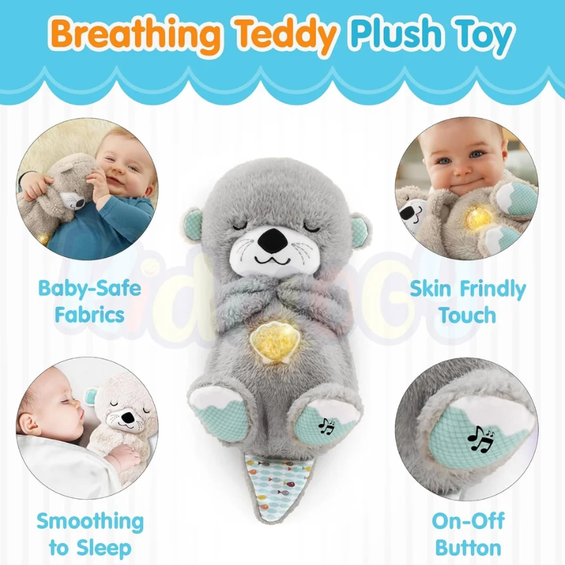 Breathing Plush Teddy Bear with Soothing Music & Light by Plunky™