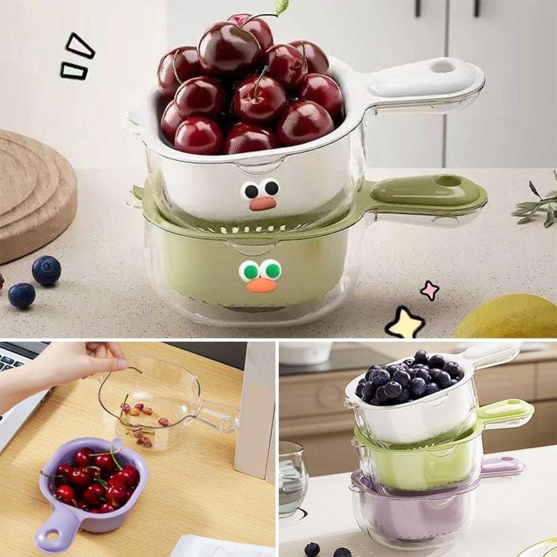 Strainer Dual-Layer Veggie & Fruit Draining Basket