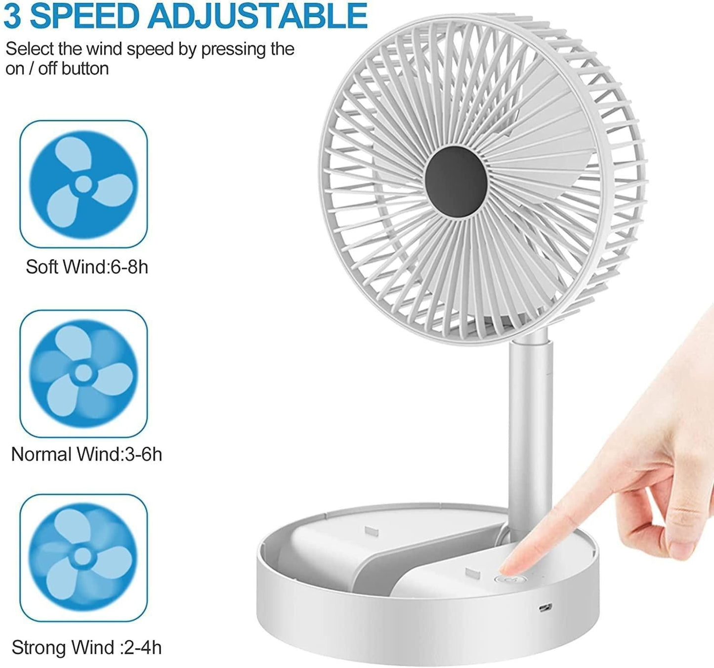 Powerful Adjustable High Speed Table Desk Fan