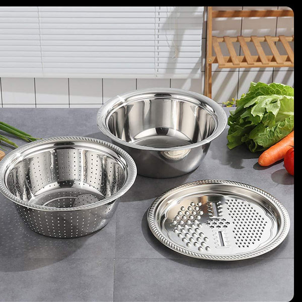 3 in 1 Grater Stainless Steel Colanders Set