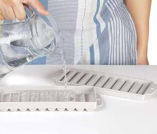 10 Cylinder Ice Cube Tray with Lid (Pack of 2)