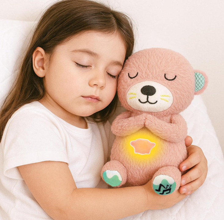Breathing Plush Teddy Bear with Soothing Music & Light by Plunky™
