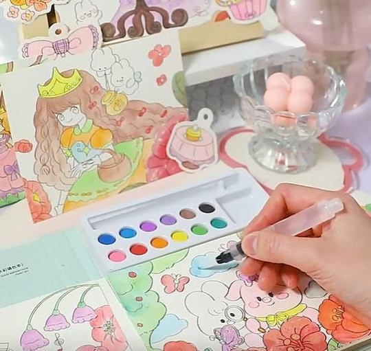 Cartoon Art Coloring Painting Set