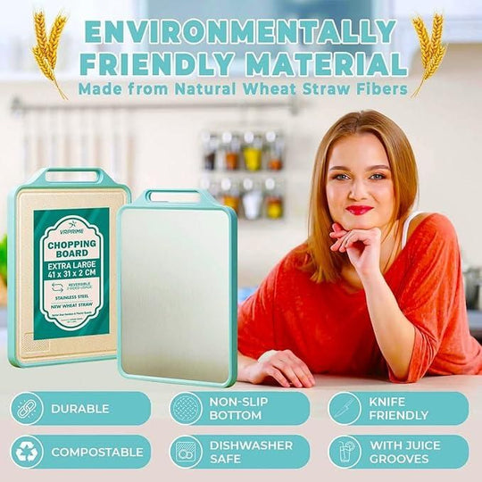 Hygienic Steel Chopping Board (Non-Slip)