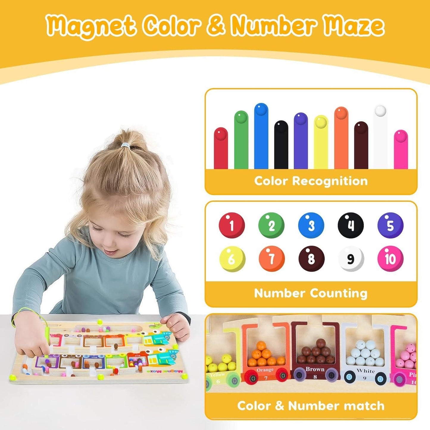 Magnetic Color & Number Maze Montessori