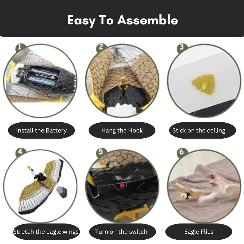 Realistic Flying Eagle Bird With Spread Wings