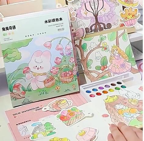 Cartoon Art Coloring Painting Set
