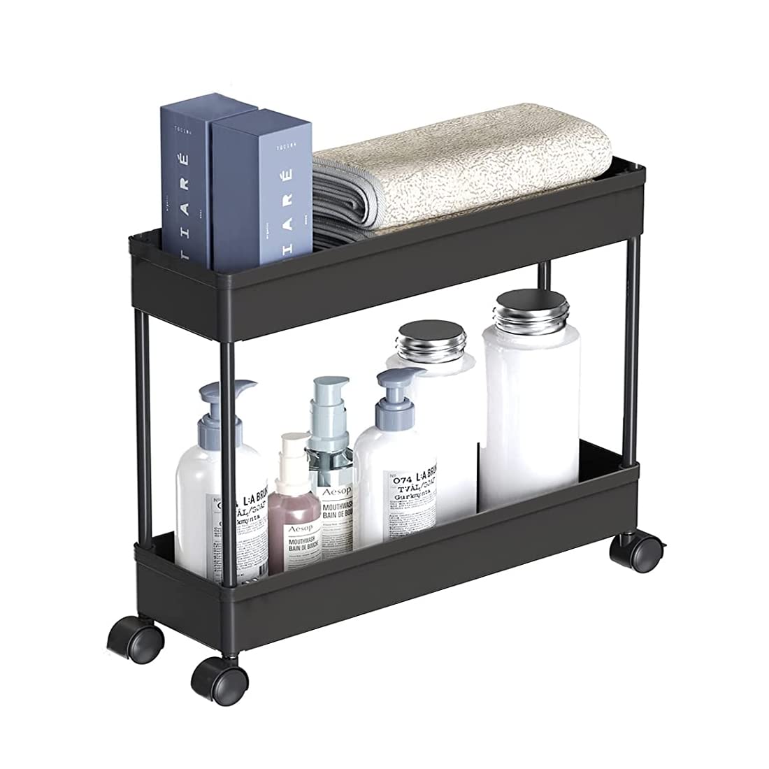 2 Tier Rack Shelf with Wheels