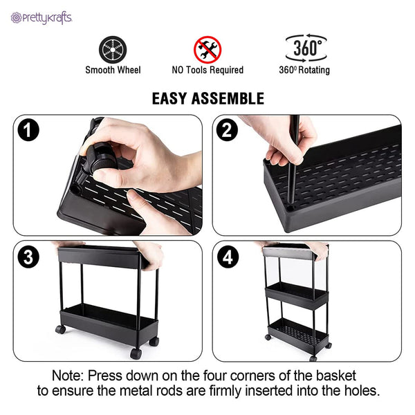2 Tier Rack Shelf with Wheels