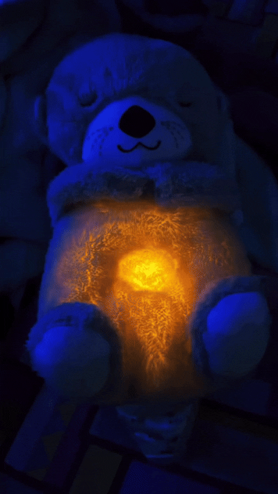 Breathing Plush Teddy Bear with Soothing Music & Light by Plunky™